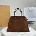The Row THR116945 Suede Soft Margaux 17 Top Handle Bag T11008 - Default Title - View 1