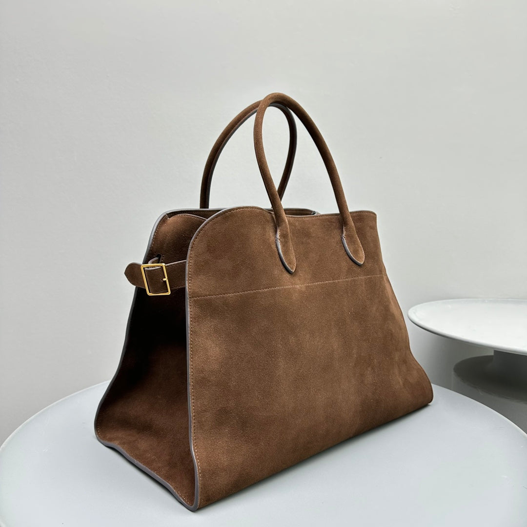 The Row THR116945 Suede Soft Margaux 17 Top Handle Bag T11008 - Default Title - View 2
