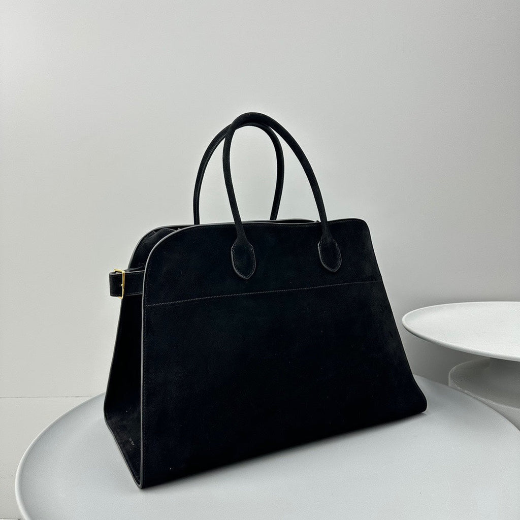 The Row THR116945 Suede Soft Margaux 17 Top Handle Bag T11009