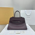 The Row W1255L72 Calfskin Margaux 15 Air buckled textured-leather tote T10992 - Default Title - View 1