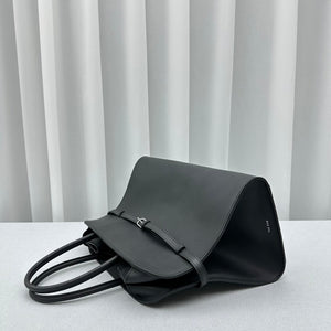 The Row W1255L72 Calfskin Margaux 15 Air buckled textured-leather tote T10993 Silver - Default Title - View 4