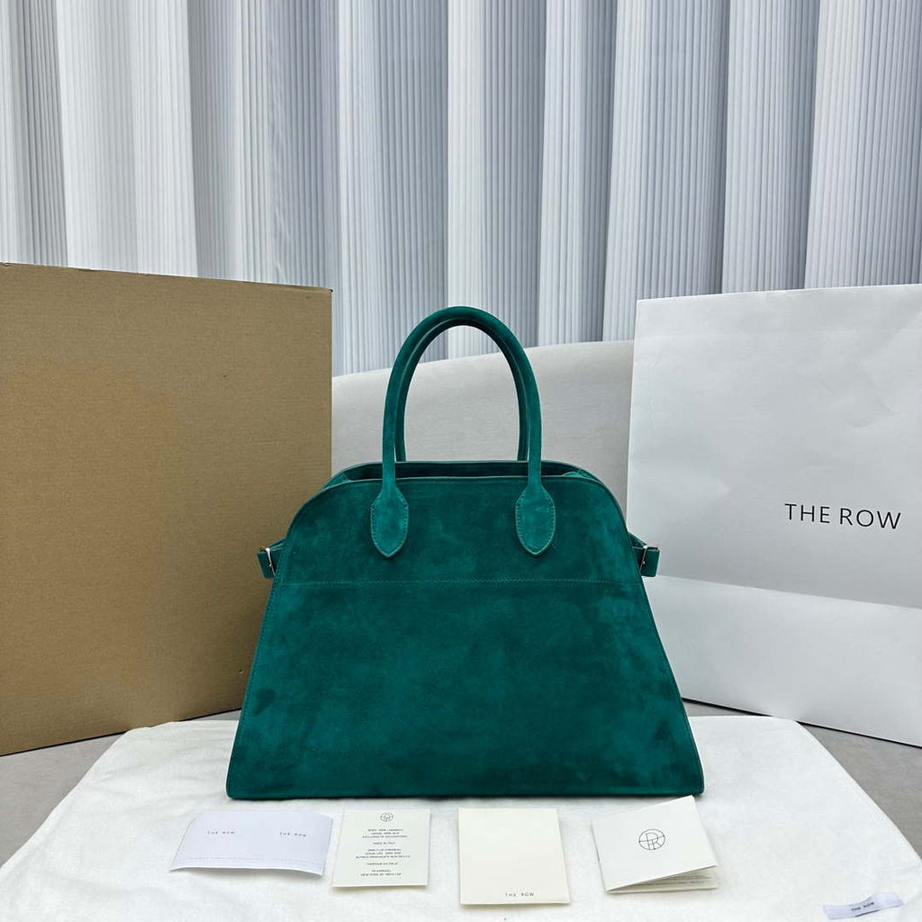 The Row W1255L72 Suede Soft Margaux 15 Air buckled tote T10999