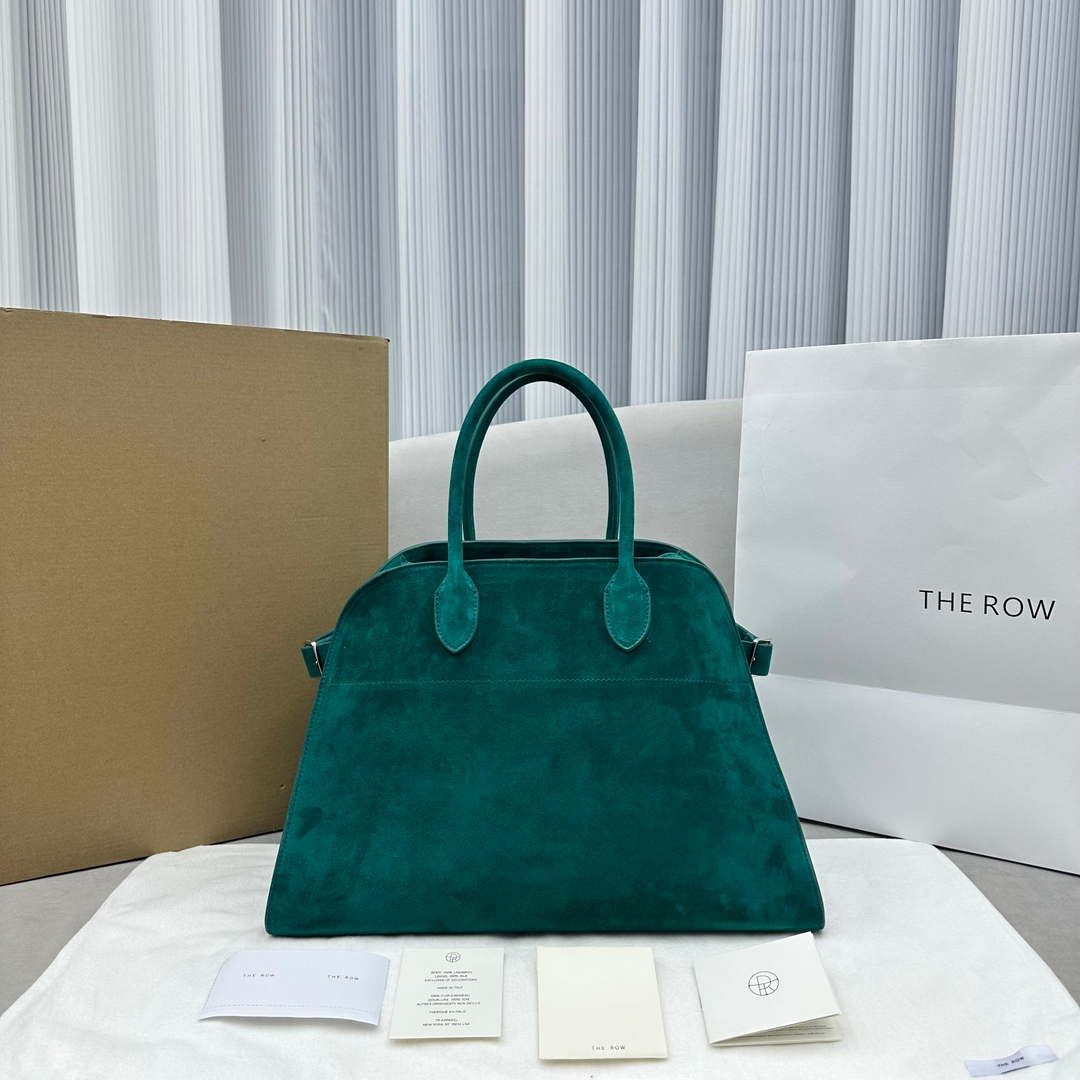 The Row W1255L72 Suede Soft Margaux 15 Air buckled tote T10999
