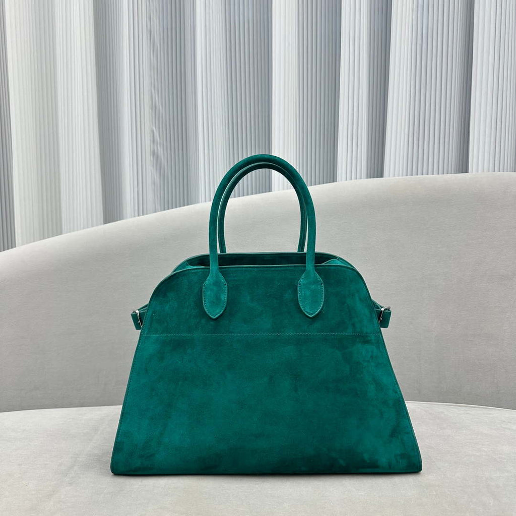 The Row W1255L72 Suede Soft Margaux 15 Air buckled tote T10999