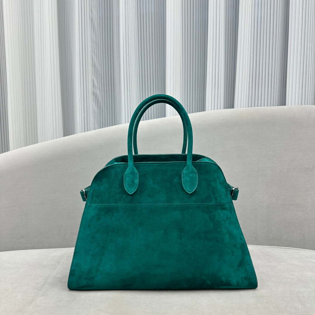 The Row W1255L72 Suede Soft Margaux 15 Air buckled tote T10999