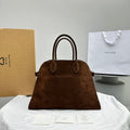 The Row W1255L72 Suede Soft Margaux 15 Air buckled tote T11000