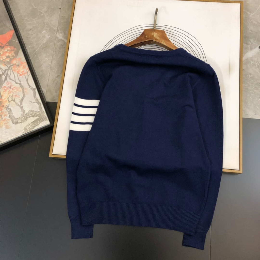 Thom Browne Men's Stripe Merino Wool Hector Lobster 4-Bar Cardigan sweater Wholesale T700025