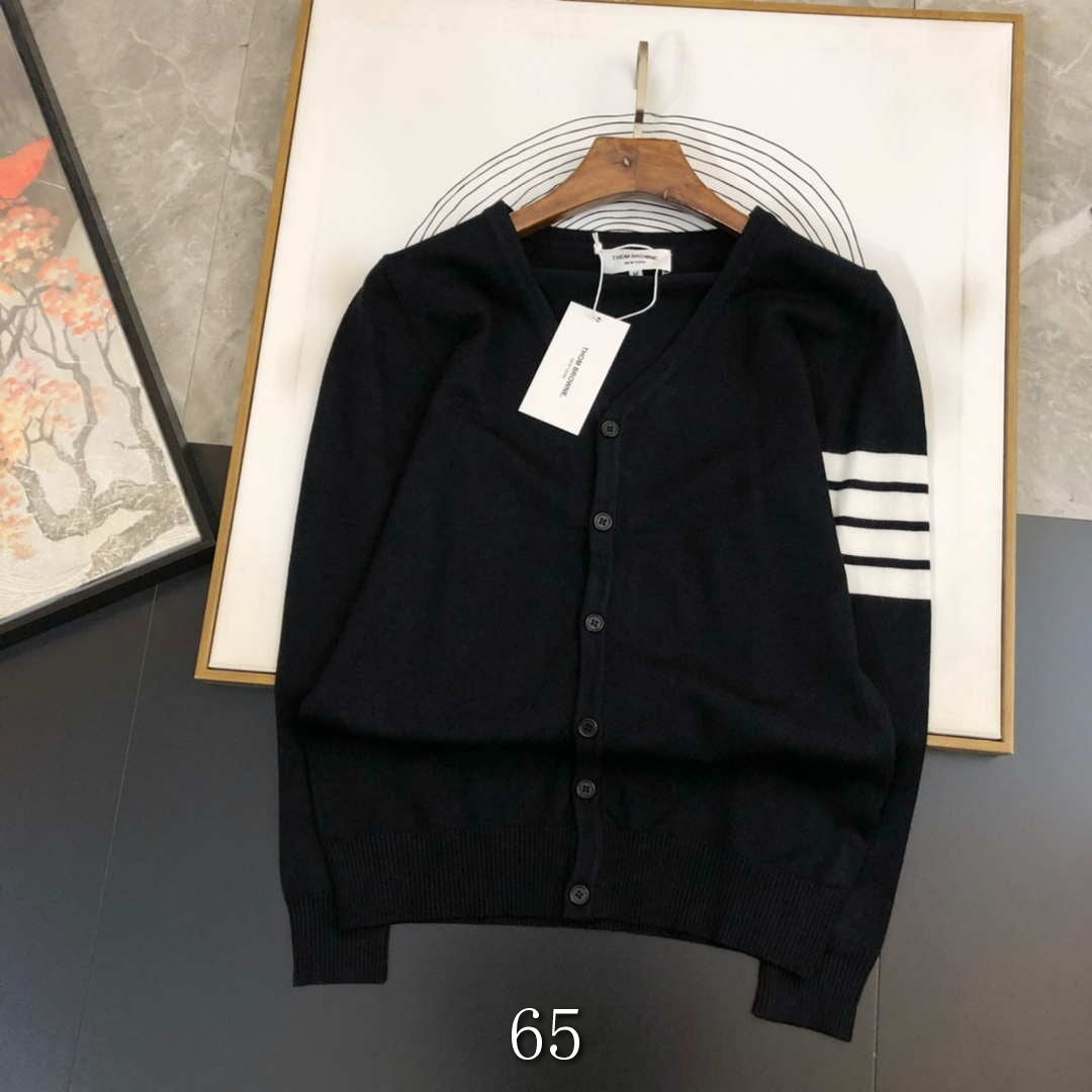 Thom Browne Men's Stripe Merino Wool Hector Lobster 4-Bar Cardigan sweater Wholesale T700025