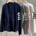Thom Browne Women Ribbon V-neck Knit Cardigan T700050