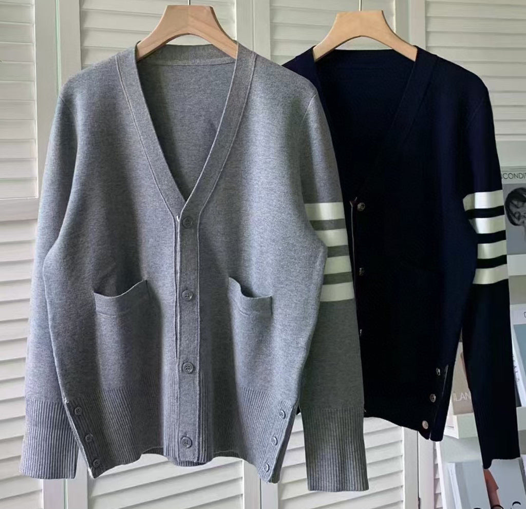 Thom Browne Women Ribbon V-neck Knit Cardigan T700050