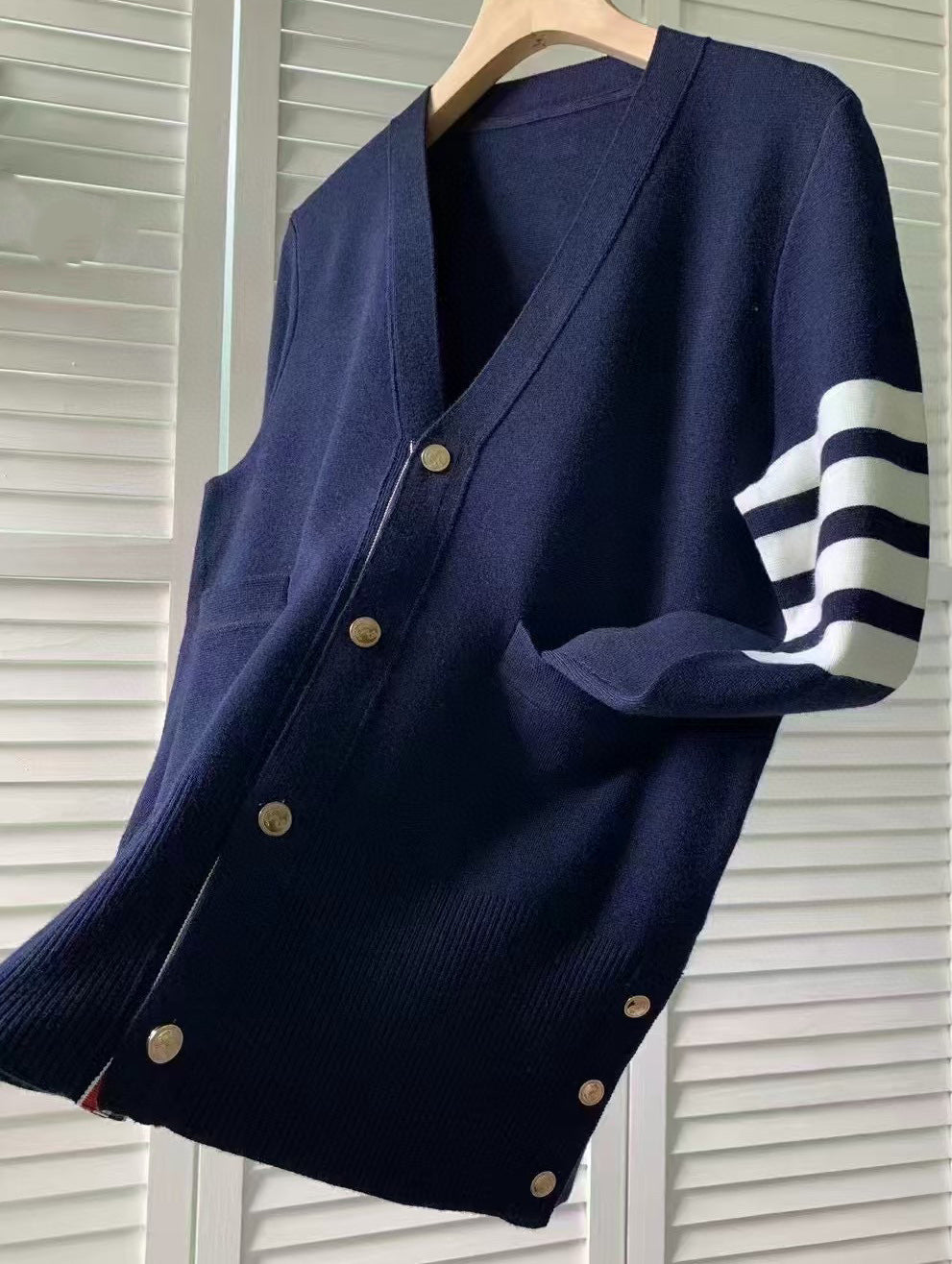 Thom Browne Women Ribbon V-neck Knit Cardigan T700050