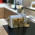 Tom Ford 25116800041 Metallic White Python Natalia Chain Shoulder Bag - Default Title - View 1