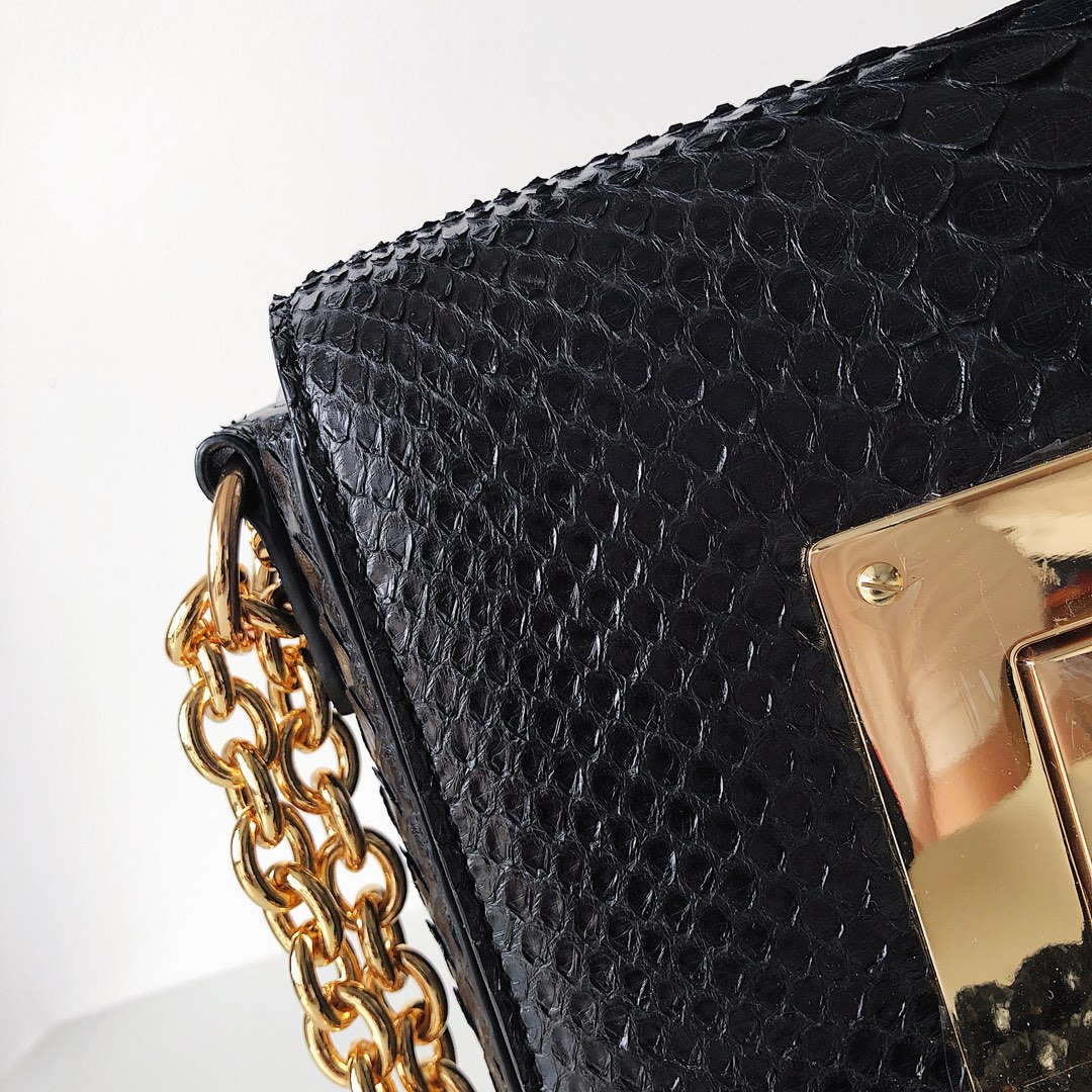 Tom Ford 29116800081 Black Python Natalia Chain Shoulder Bag - Default Title - View 3