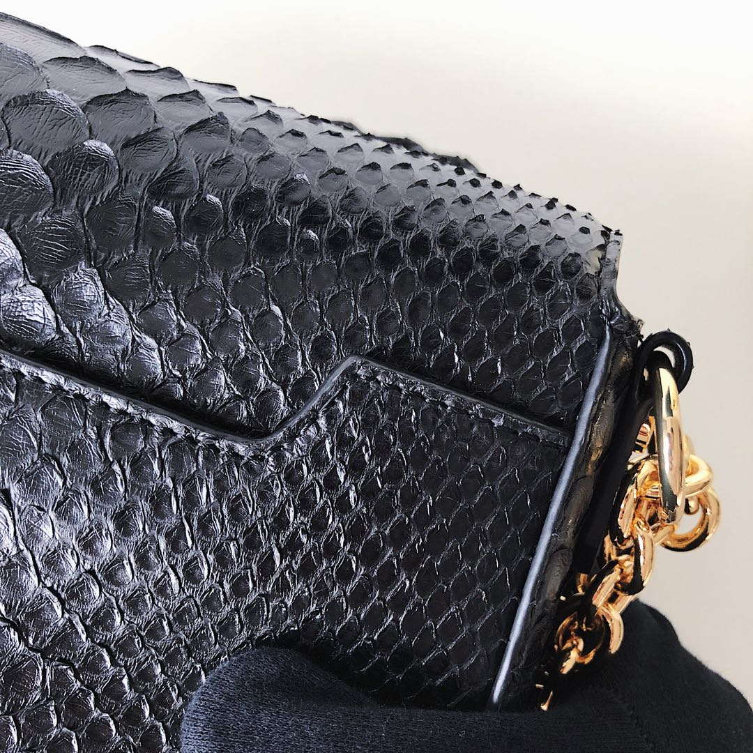 Tom Ford 29116800081 Black Python Natalia Chain Shoulder Bag