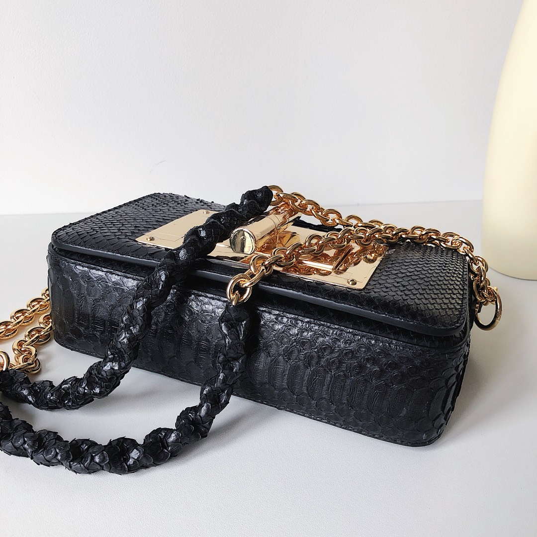 Tom Ford 29116800081 Black Python Natalia Chain Shoulder Bag - Default Title - View 8