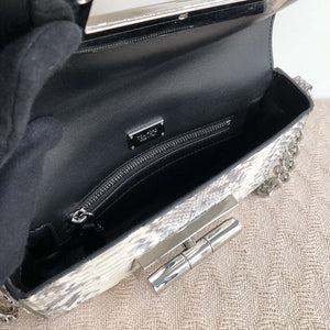 Tom Ford 29116800081 Metallic Silver Python Natalia Chain Shoulder Bag Gray - Default Title - View 8