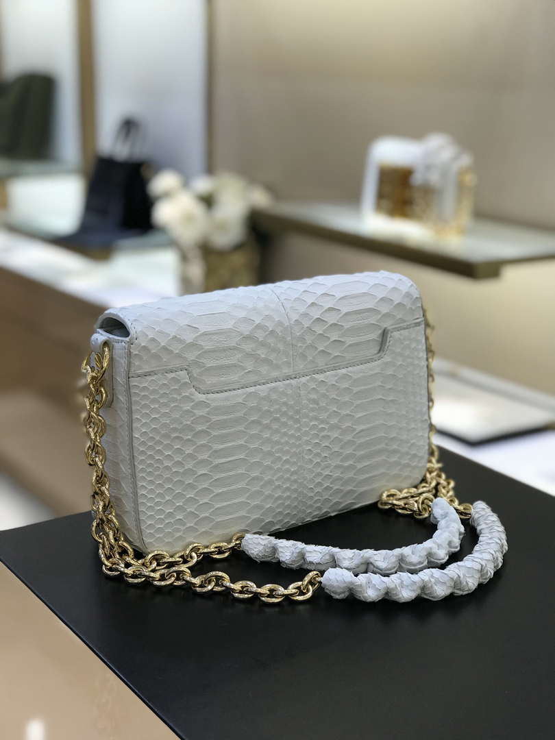 Tom Ford 29116800081 White Python Natalia Chain Shoulder Bag