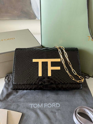 Tom Ford 5520743975 Black Python Evening Tf Disco Bag - Default Title - View 2