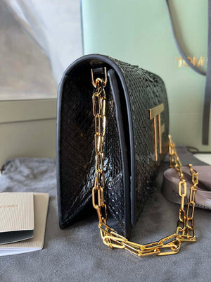 Tom Ford 5520743975 Black Python Evening Tf Disco Bag - Default Title - View 4
