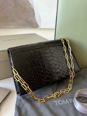 Tom Ford 5520743975 Black Python Evening Tf Disco Bag - Default Title - View 5