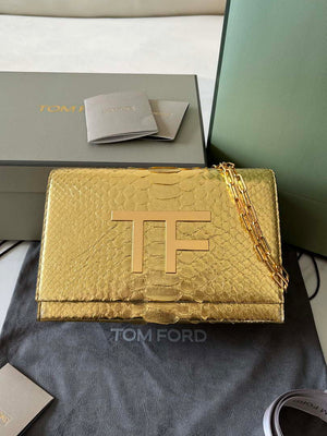 Tom Ford 5520743975 Gold Python Evening Tf Disco Bag - Default Title - View 2