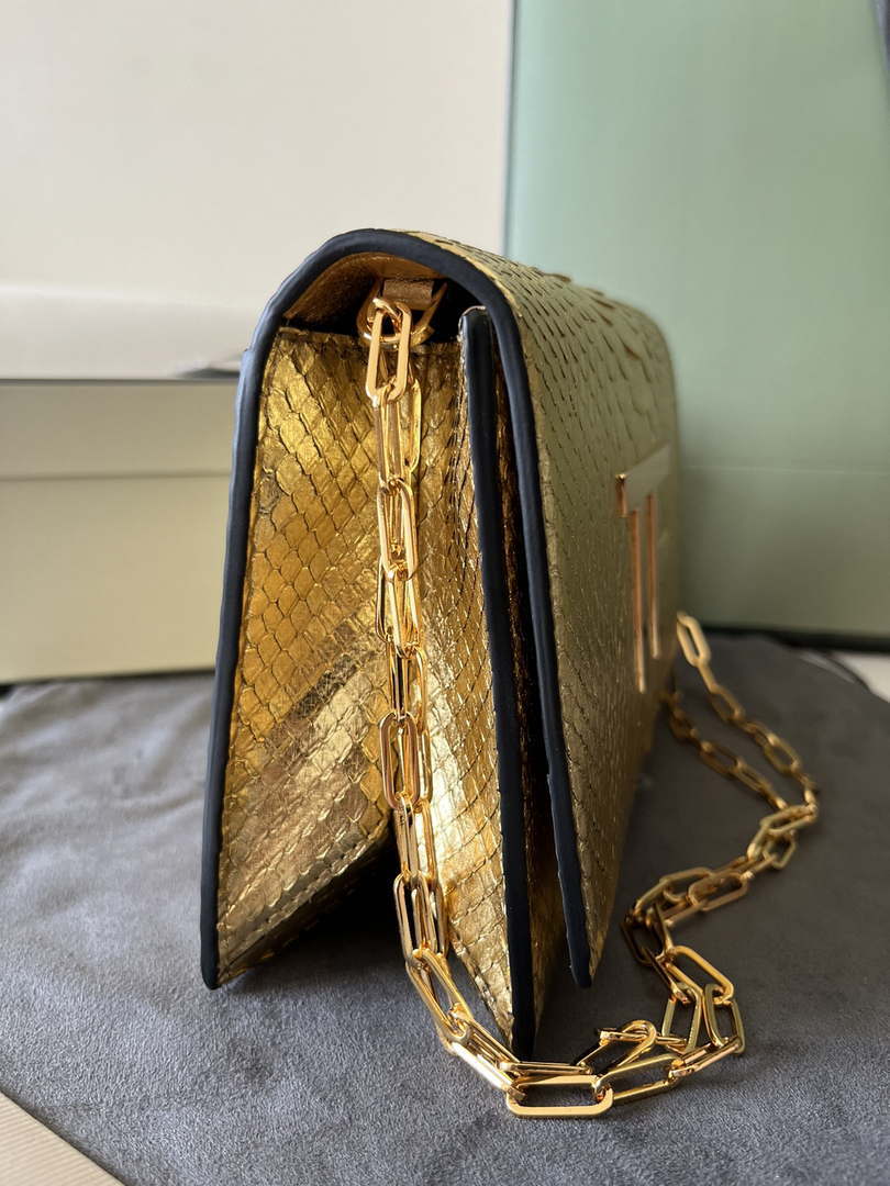 Tom Ford 5520743975 Gold Python Evening Tf Disco Bag