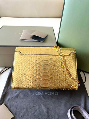 Tom Ford 5520743975 Gold Python Evening Tf Disco Bag - Default Title - View 7