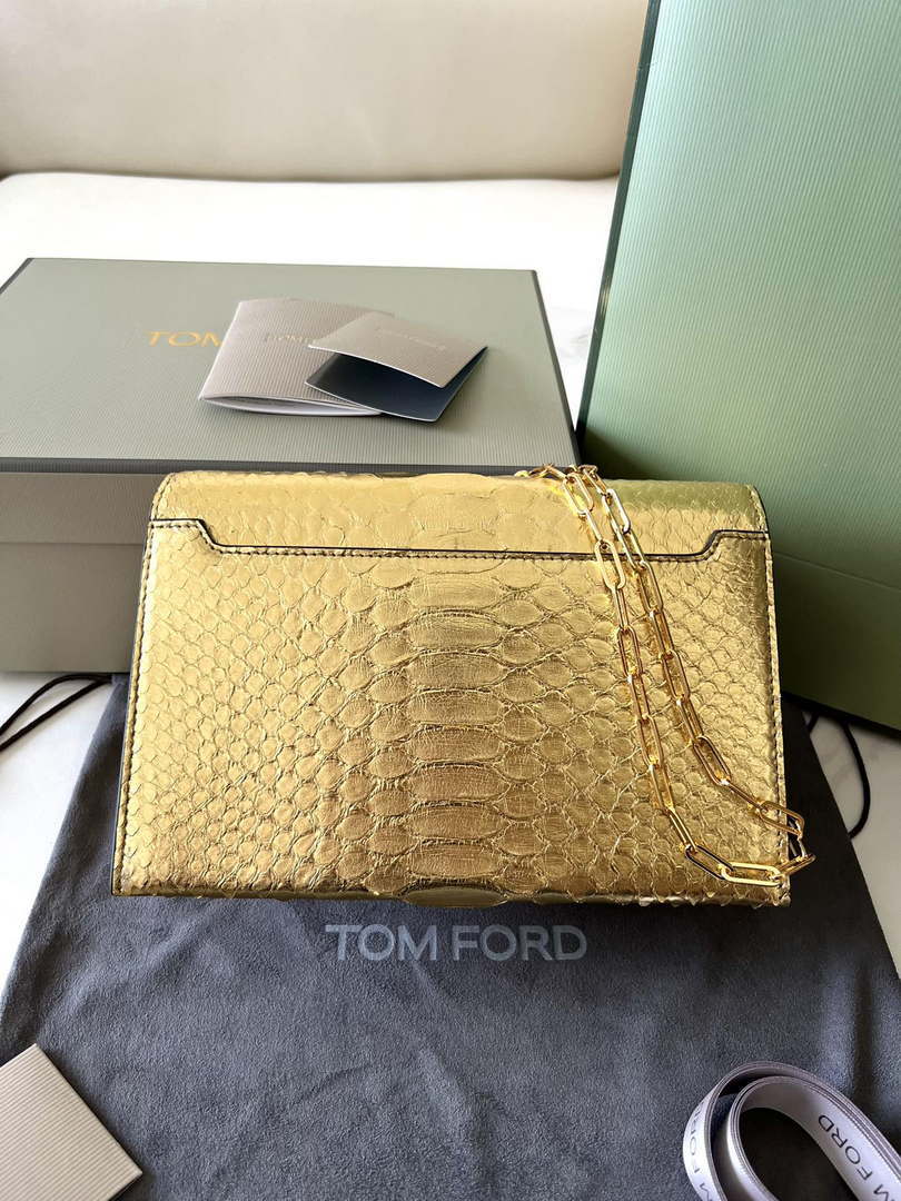 Tom Ford 5520743975 Gold Python Evening Tf Disco Bag