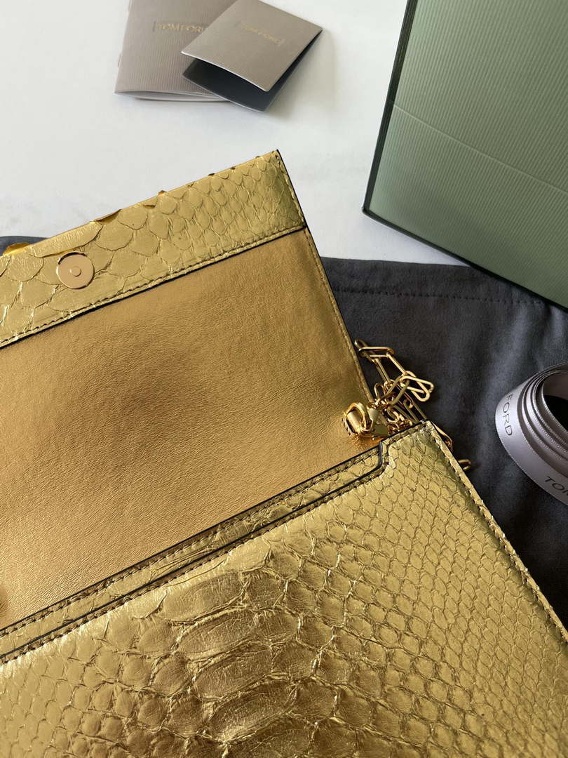 Tom Ford 5520743975 Gold Python Evening Tf Disco Bag