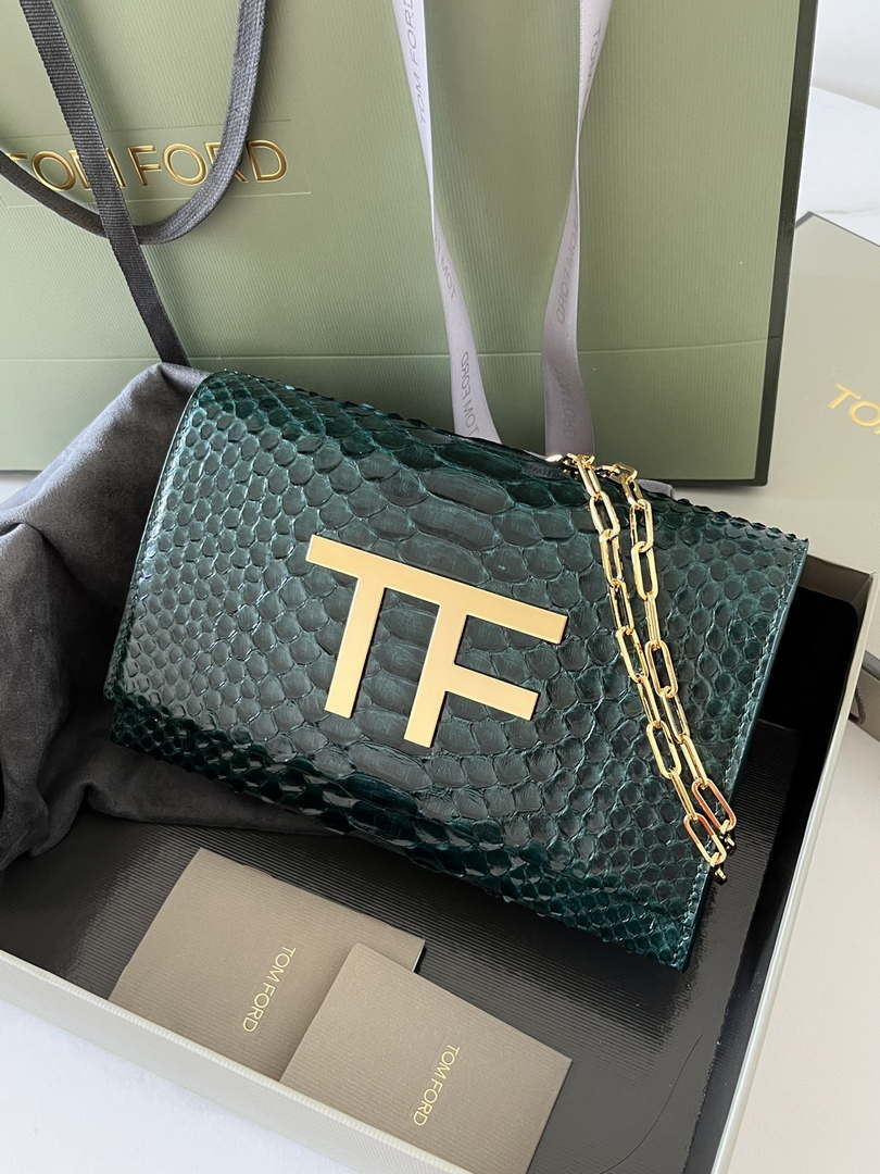 Tom Ford 5520743975 Green Python Evening Tf Disco Bag - Default Title - View 1