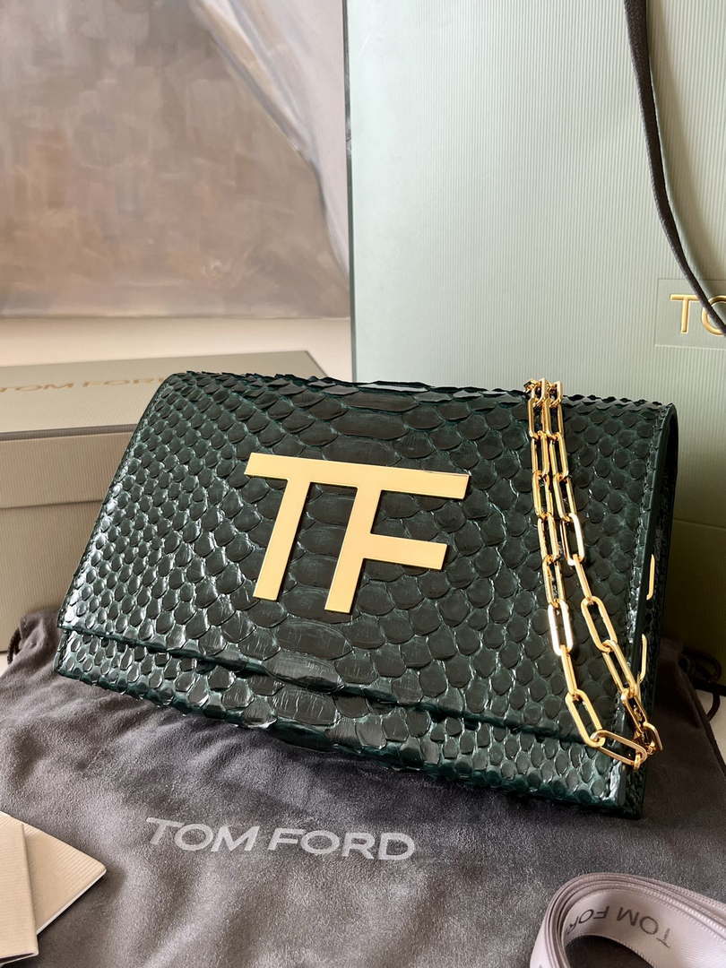 Tom Ford 5520743975 Green Python Evening Tf Disco Bag