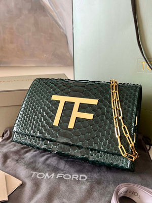 Tom Ford 5520743975 Green Python Evening Tf Disco Bag - Default Title - View 3