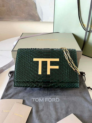 Tom Ford 5520743975 Green Python Evening Tf Disco Bag - Default Title - View 7