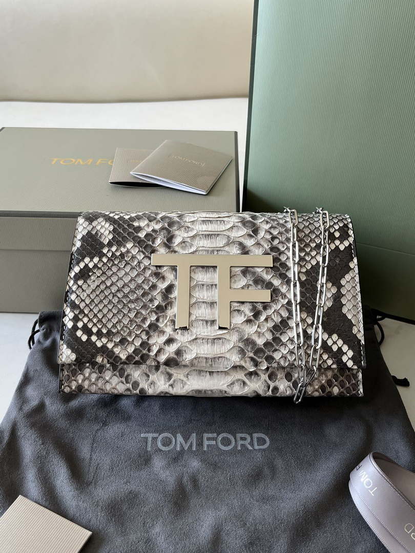 Tom Ford 5520743975 Gray Python Evening Tf Disco Bag