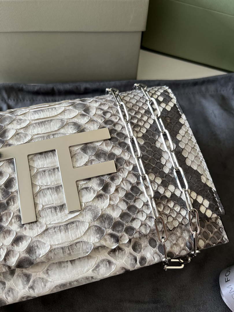 Tom Ford 5520743975 Gray Python Evening Tf Disco Bag