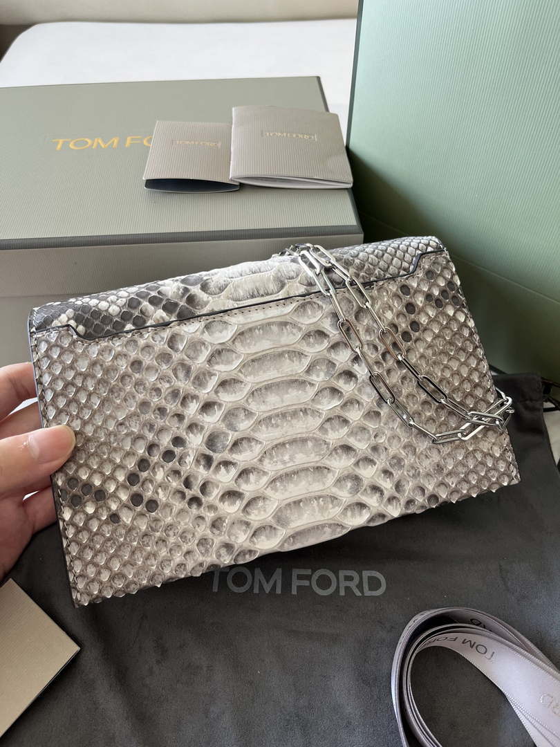 Tom Ford 5520743975 Gray Python Evening Tf Disco Bag