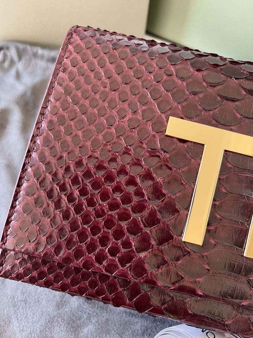 Tom Ford 5520743975 Wine Red Python Evening Tf Disco Bag