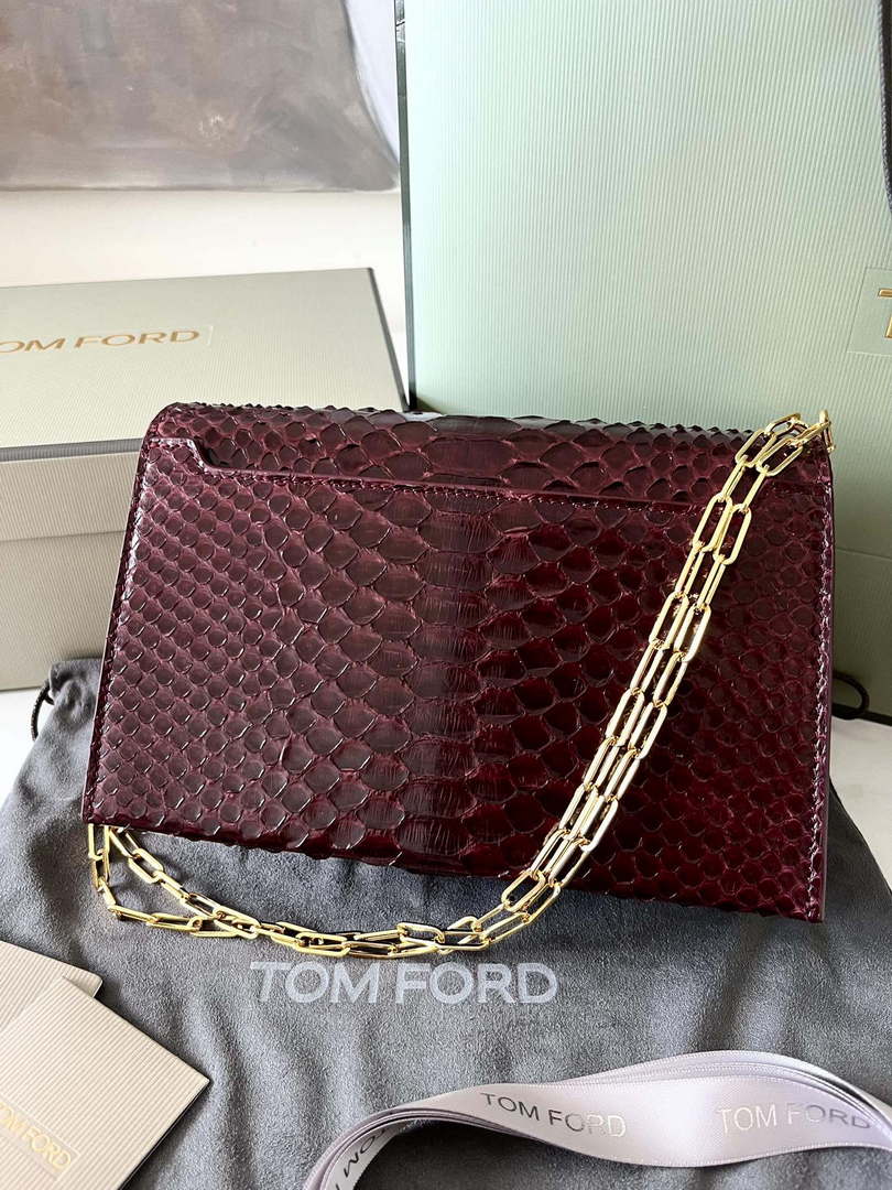 Tom Ford 5520743975 Wine Red Python Evening Tf Disco Bag