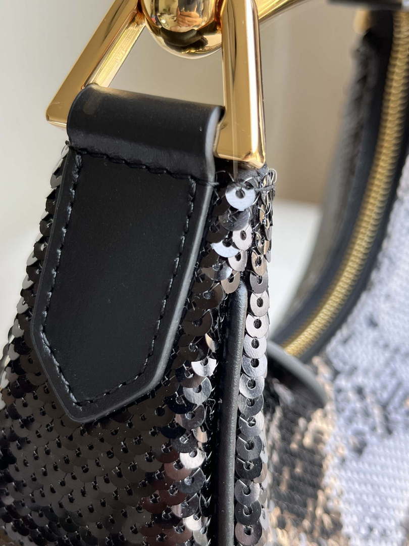 Tom Ford Black Hand embroidered sequins Leather Bianca Mini Hobo 5520708811