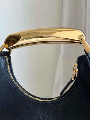 Tom Ford Black Python skin Leather Bianca Mini Hobo 5520708811 - Default Title - View 6