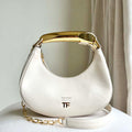 Tom Ford Grain Leather Bianca Mini Hobo 5520708811 Beige - Default Title - View 1