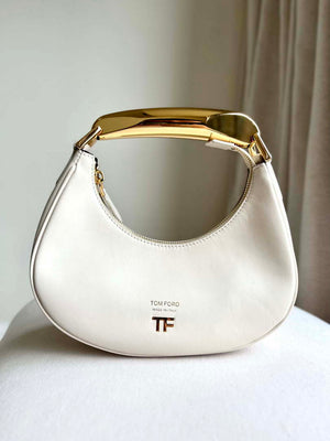 Tom Ford Grain Leather Bianca Mini Hobo 5520708811 Beige - Default Title - View 2