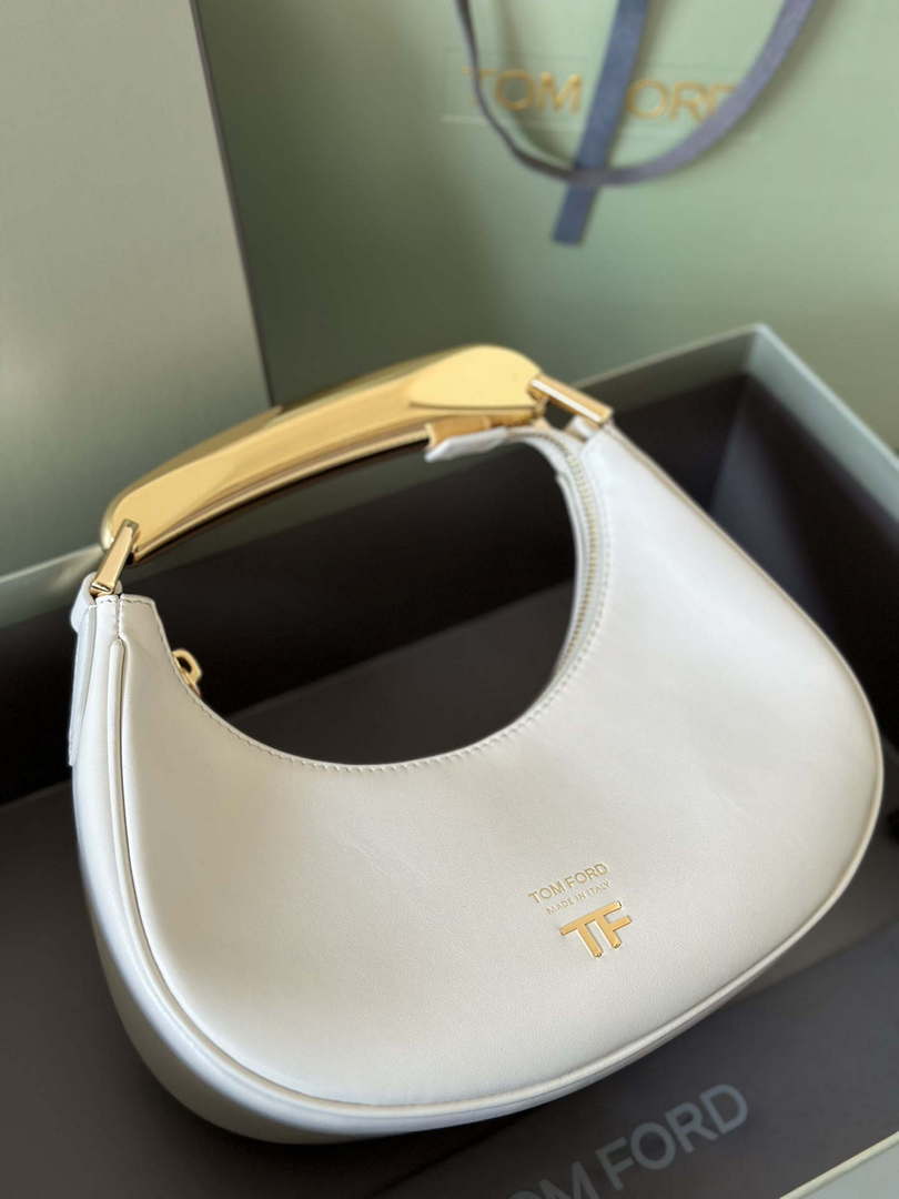 Tom Ford Grain Leather Bianca Mini Hobo 5520708811 Beige