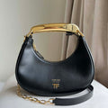 Tom Ford Grain Leather Bianca Mini Hobo 5520708811 Black - Default Title - View 1