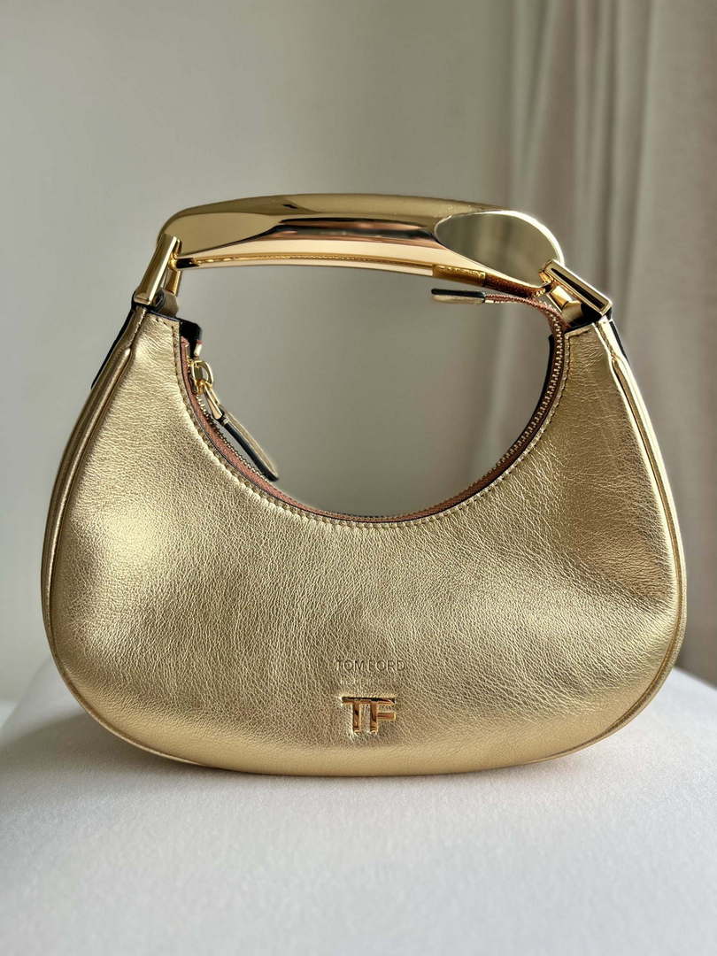 Tom Ford Grain Leather Bianca Mini Hobo 5520708811 Gold