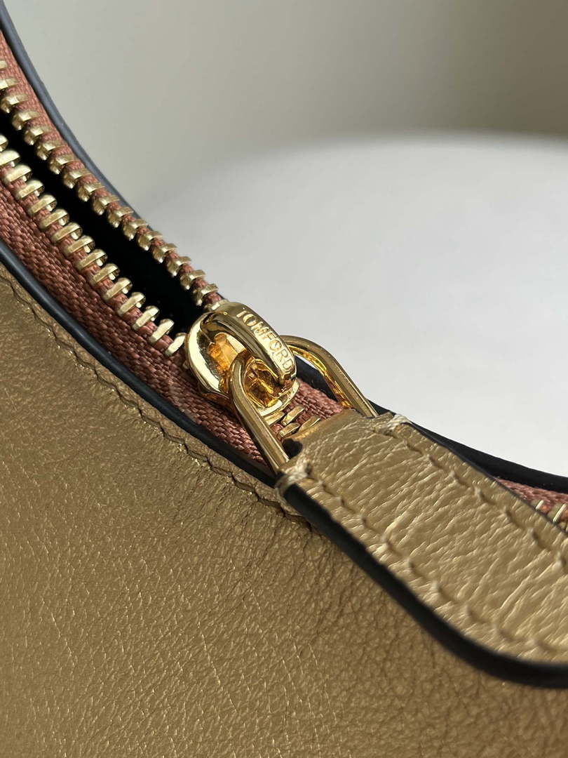 Tom Ford Grain Leather Bianca Mini Hobo 5520708811 Gold