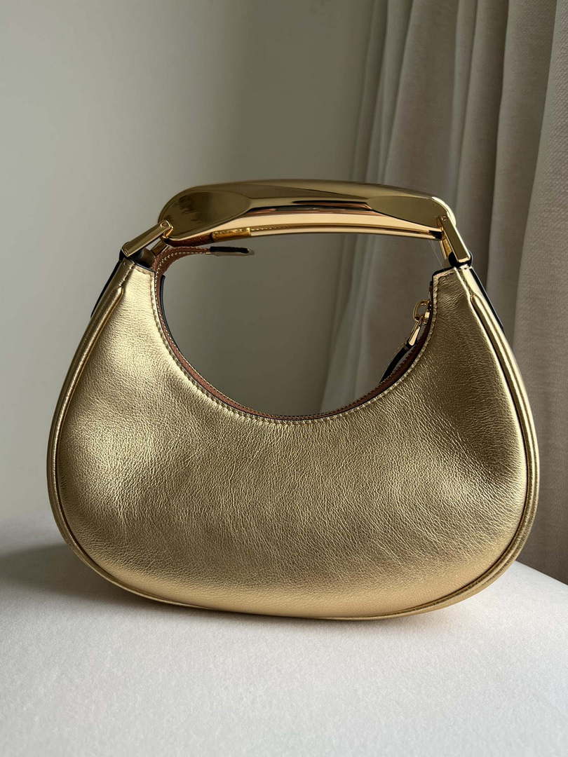 Tom Ford Grain Leather Bianca Mini Hobo 5520708811 Gold