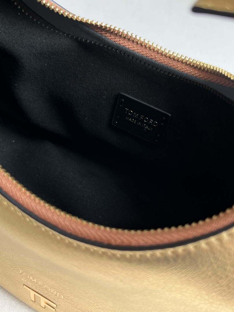 Tom Ford Grain Leather Bianca Mini Hobo 5520708811 Gold