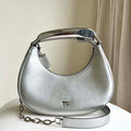 Tom Ford Grain Leather Bianca Mini Hobo 5520708811 Silver - Default Title - View 1