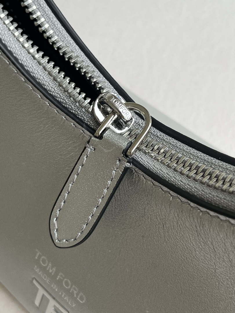 Tom Ford Grain Leather Bianca Mini Hobo 5520708811 Silver